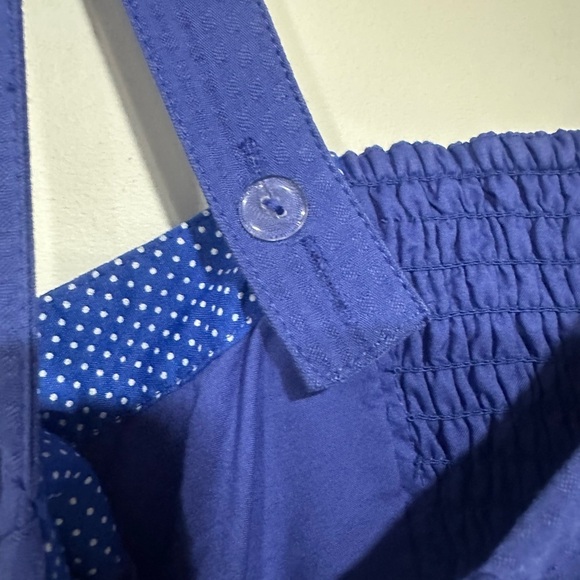 Maeve Blue Rosemary Midi Button Front Dress Sz 4 Pockets - Picture 7 of 8